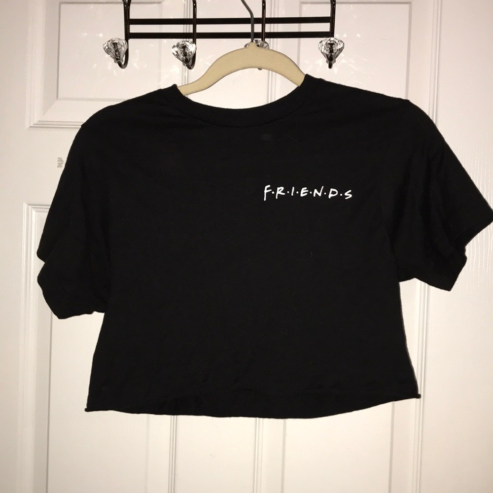 Black Cropped Friends Shirt